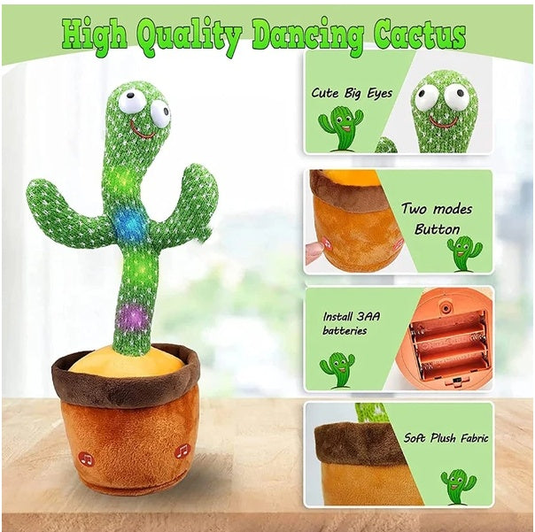 Dancing Cactus Plush Toy Doll Electronic Recording Shake With Song Funny Gift US