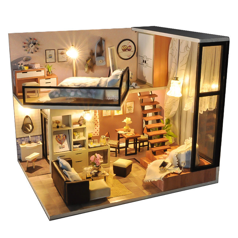 Children’s Miniature DIY Dollhouse – Creative Wooden Model for Ages 8+