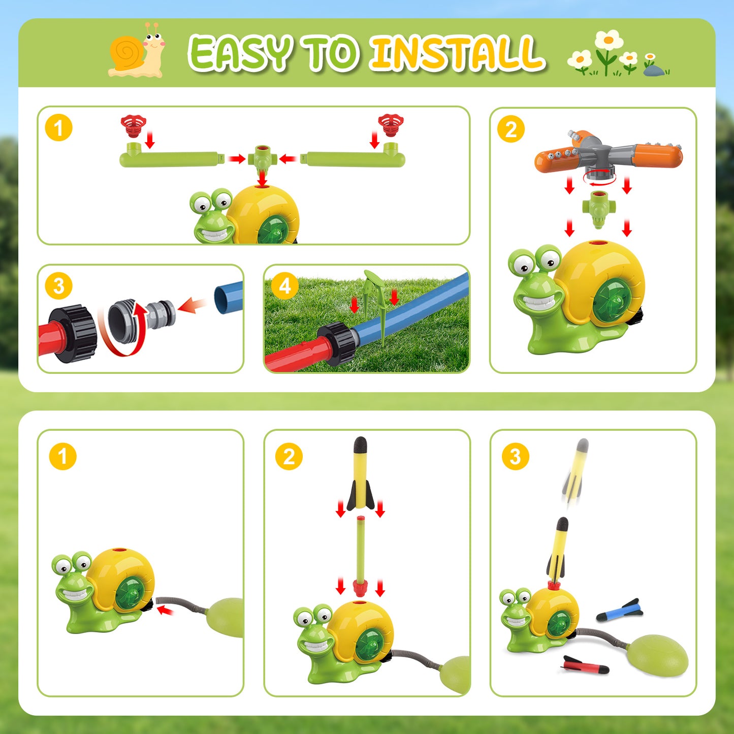 Water Sprinkler Snail Toy
