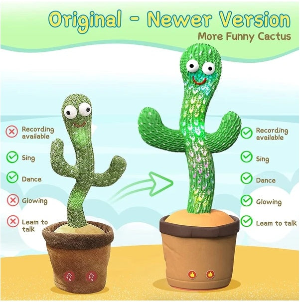 Dancing Cactus Plush Toy Doll Electronic Recording Shake With Song Funny Gift US