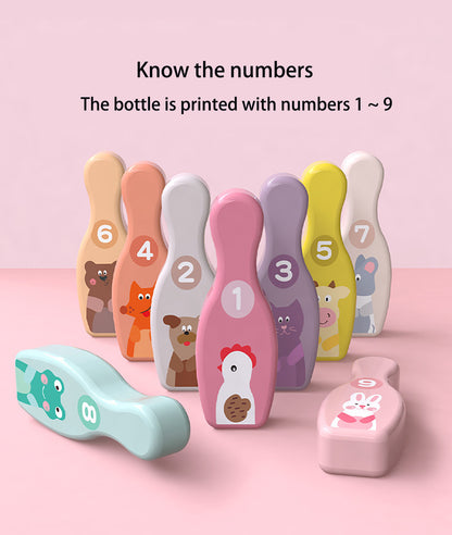Bunny Wooden Bowling Pins for Toddlers