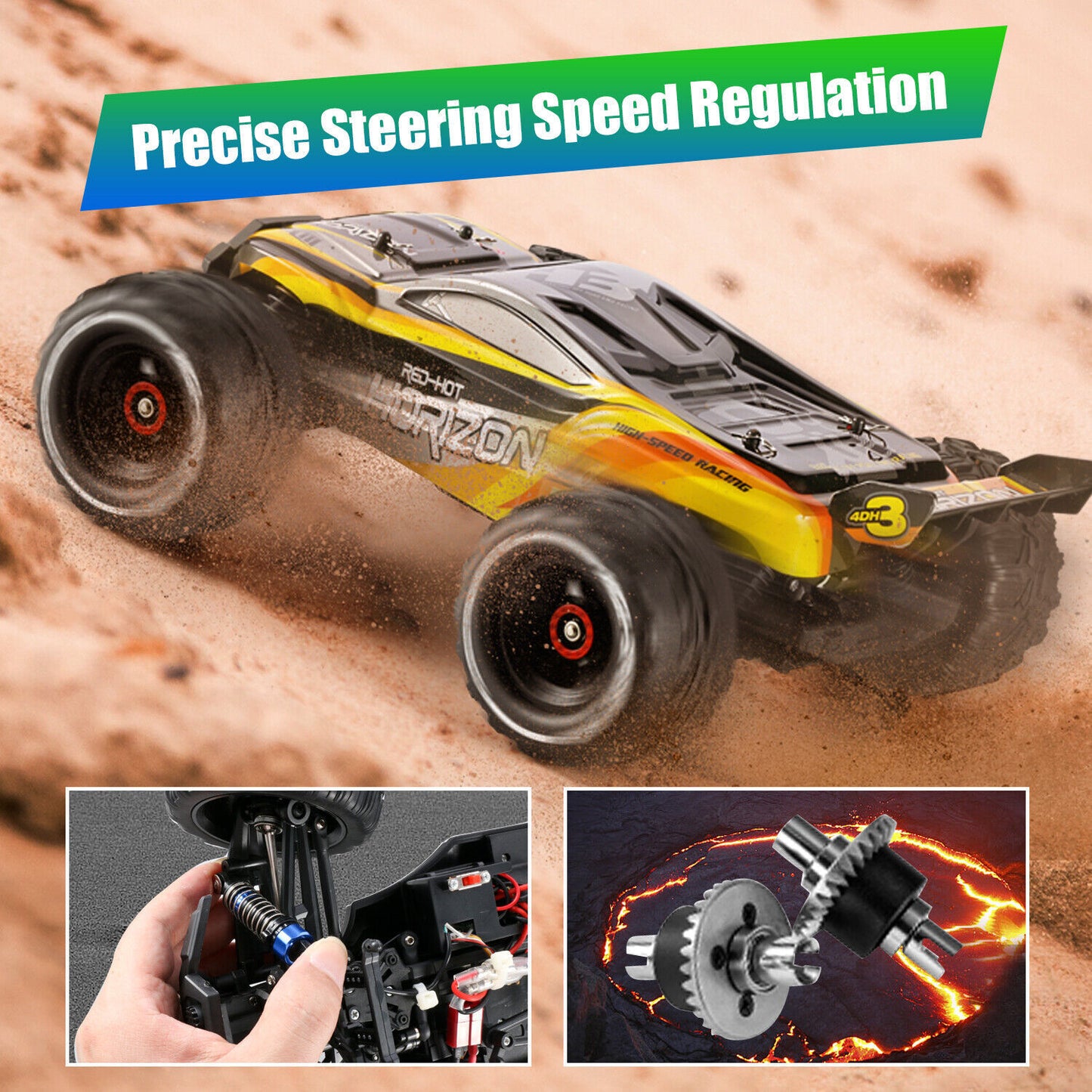High Speed 50 Kmh RC Car, RC Monster Truck, 4WD All Terrain Off-Road Remote-Control Car