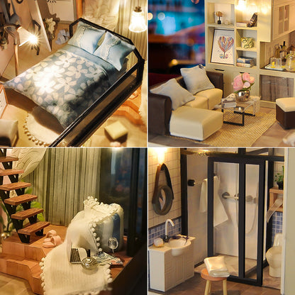 Children’s Miniature DIY Dollhouse – Creative Wooden Model for Ages 8+