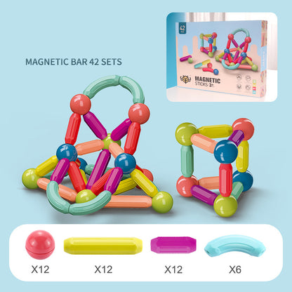 Magnetic Stick Building Blocks Set for Kids – Creative STEM Construction Toy with Colorful Magnet Rods & Balls