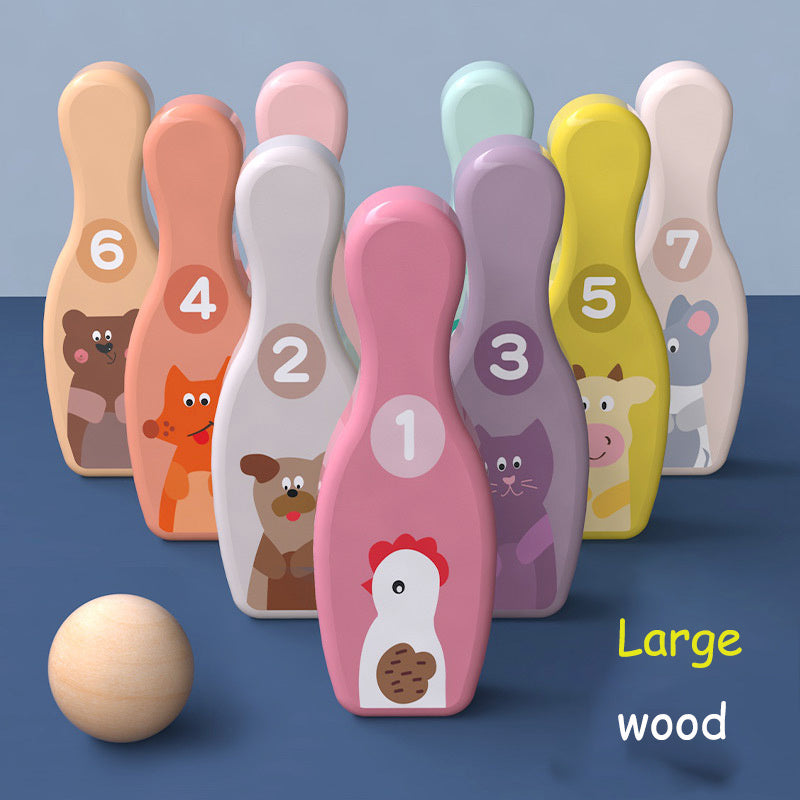 Bunny Wooden Bowling Pins for Toddlers