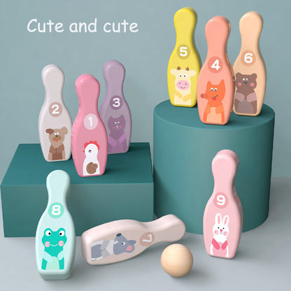 Bunny Wooden Bowling Pins for Toddlers