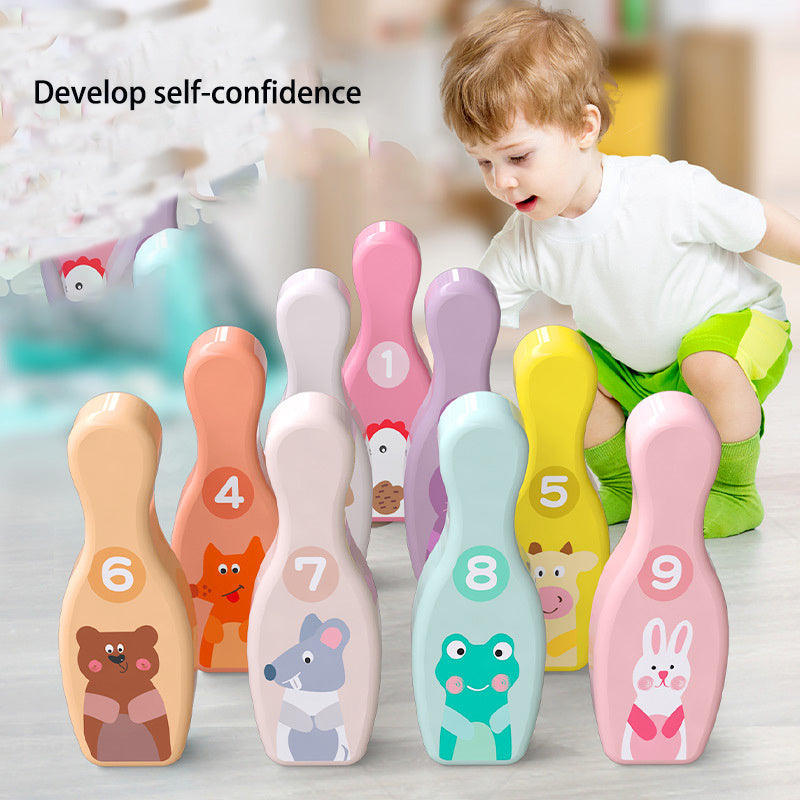 Bunny Wooden Bowling Pins for Toddlers