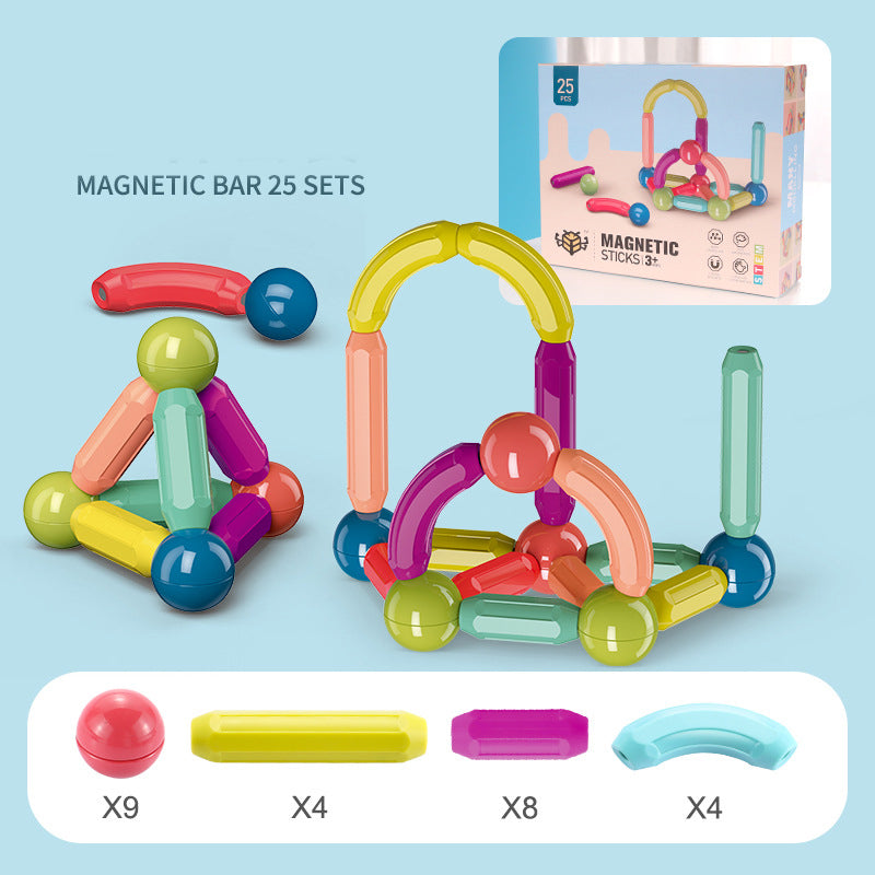 Magnetic Stick Building Blocks Set for Kids – Creative STEM Construction Toy with Colorful Magnet Rods & Balls